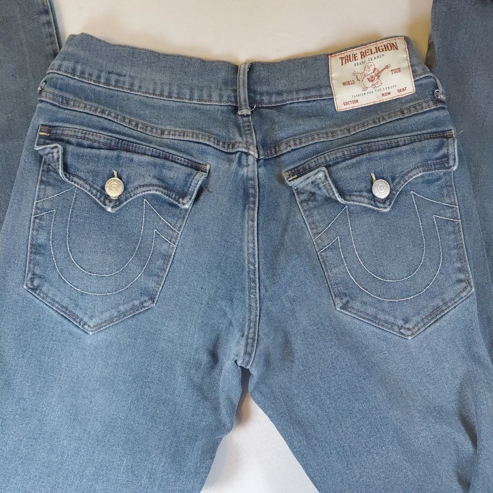 True Religion Ricky Relaxed Straight Jeans Mens 33 Medium  Wash Denim